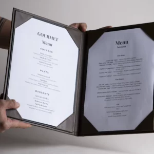 Porte-menu A4 avec insertion plate